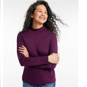 L. L. Bean Women's Purple‎ Long Sleeve Mock Neck Top size 3X